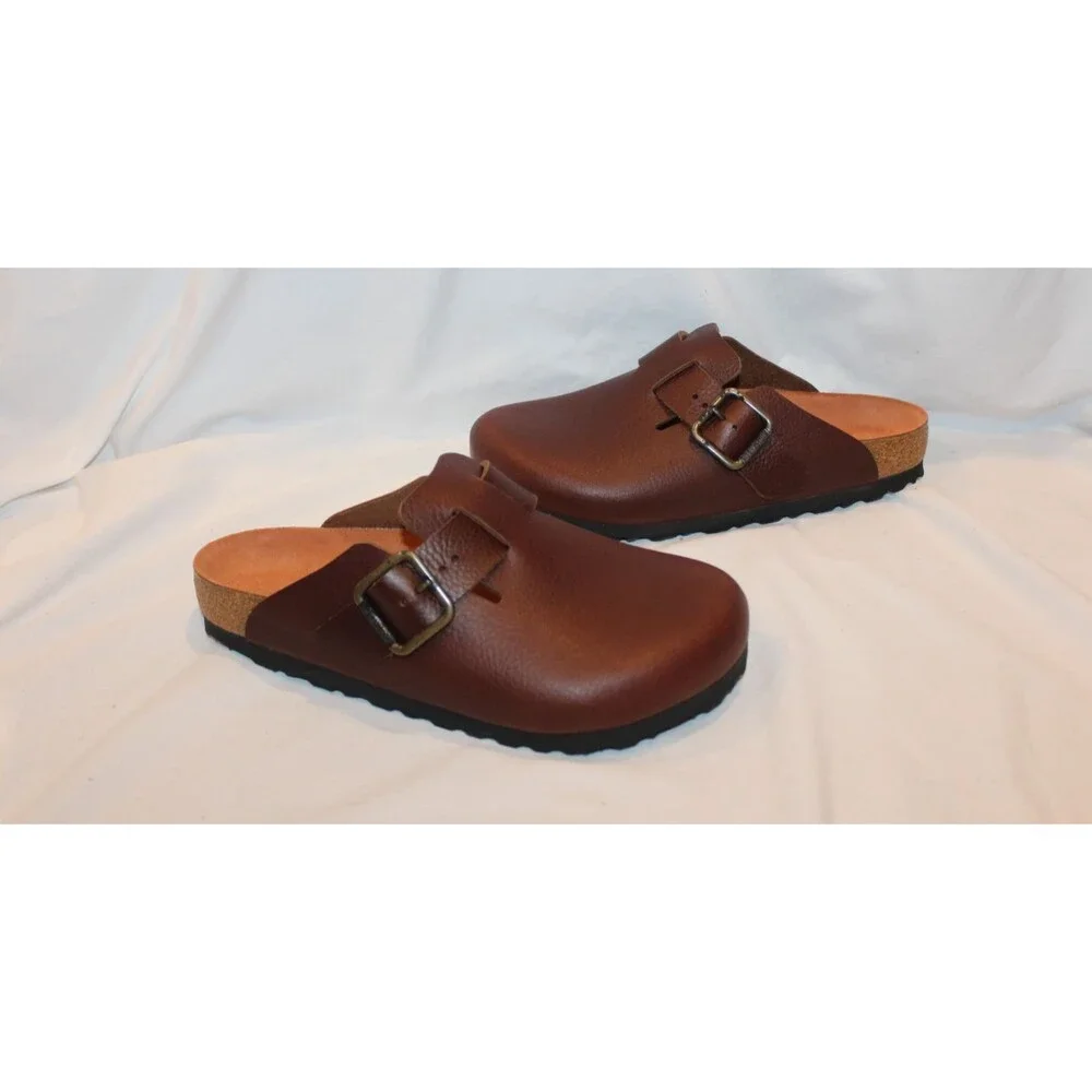 Birkenstock Boston Wire Buckle Men's Leather Sandals Wood Roast EU 42 REG $175